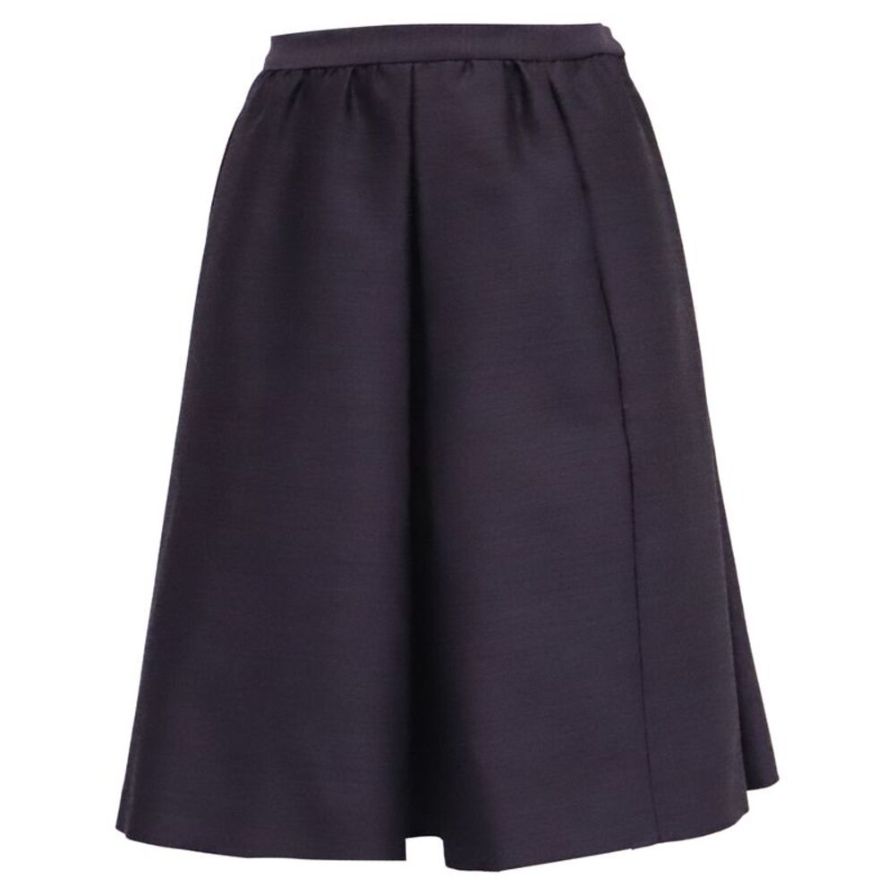 Bottega Veneta Midi Full Skirt in Violet Wool